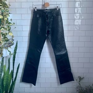 Bootcut black leather pants